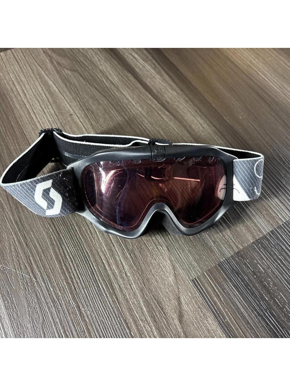 Vintage Scott Junior Ski Goggles USA Made Gray Adjustable Strap